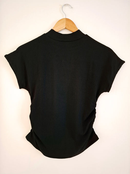 Camiseta Sault fruncido negro