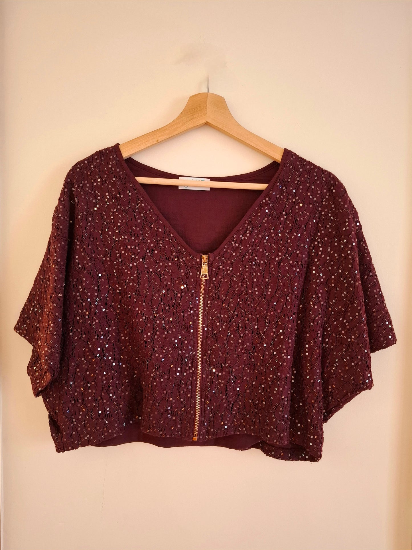 Chaqueta Siena vino lentejuelas