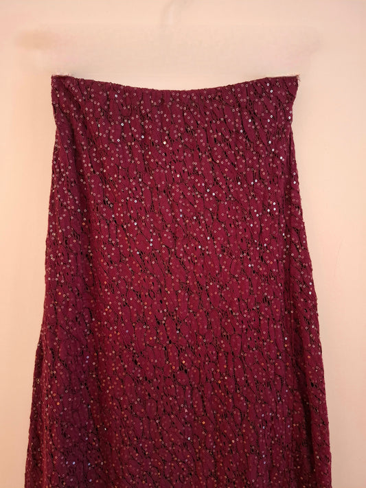 Falda Sienna color vino