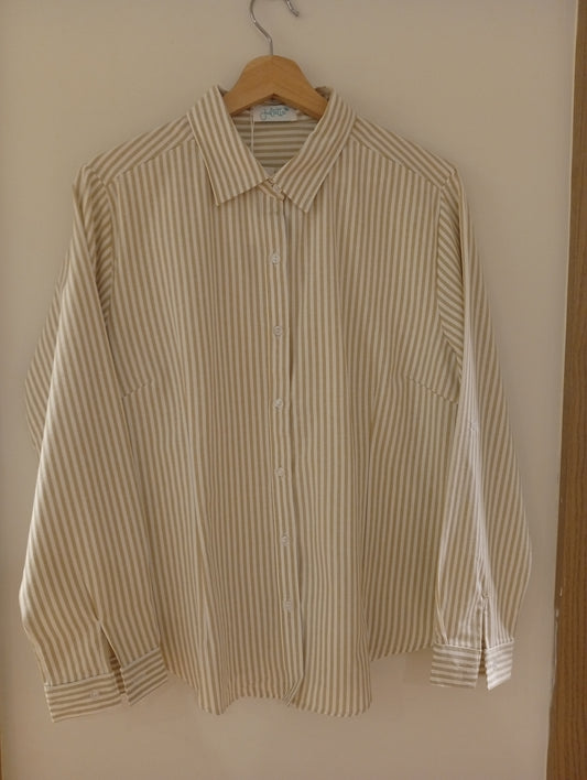 Camisa rayas Bea beige