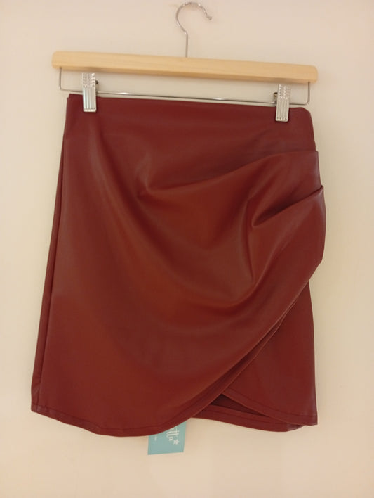 FALDA POLIPIEL BEA GRANATE