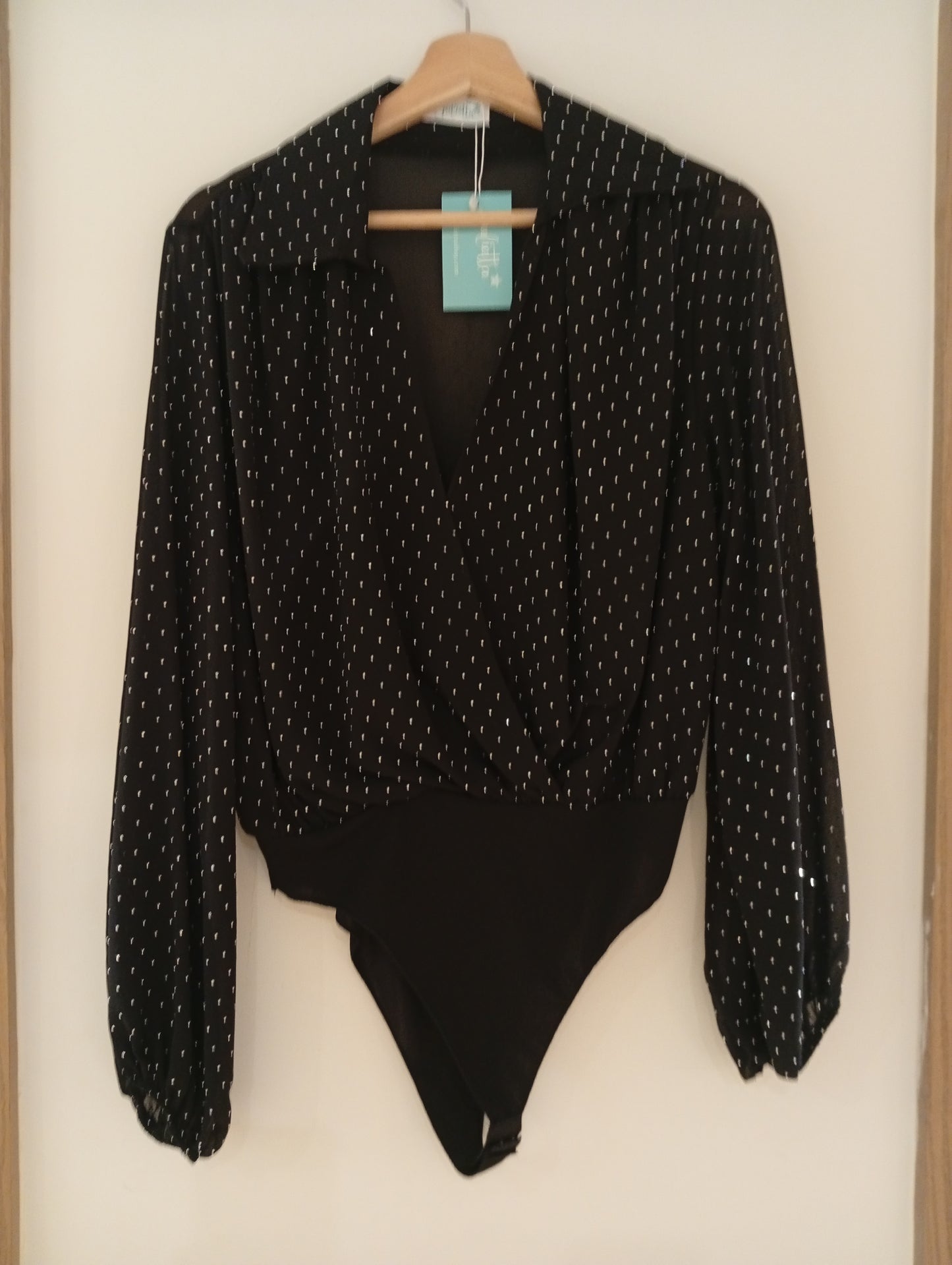 Body Eira brilli brilli negro (plata)