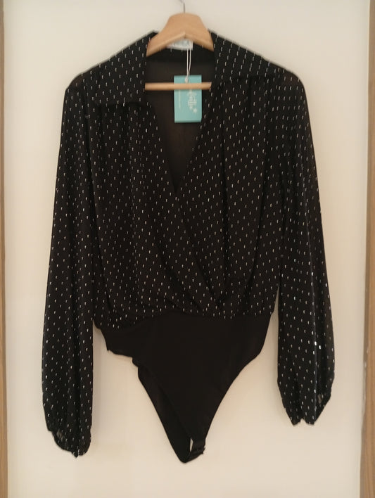 Body Eira brilli brilli negro (plata)