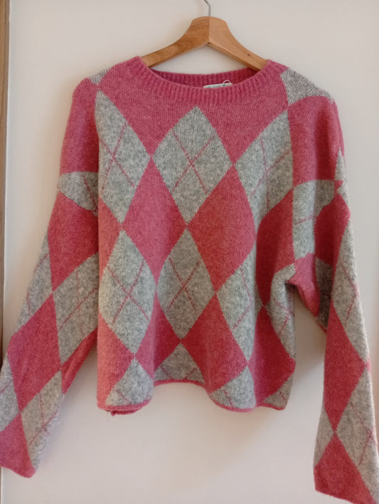 Jersey Mara rombos rosa/gris