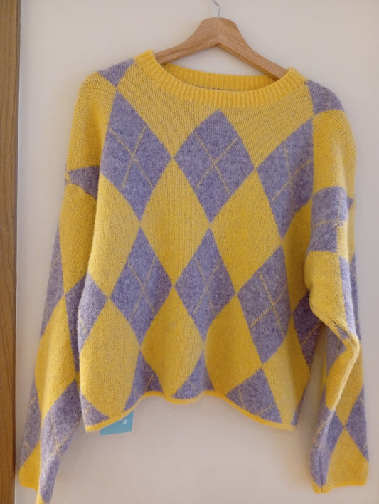 Jersey Mara Rombos morado/amarillo